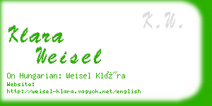 klara weisel business card